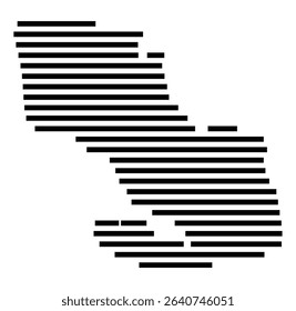 Symbol Map of the city Gundelfingen (Baden-Württemberg, Germany) showing the area of the city with just a few black horizontal lines