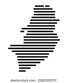 Symbol Map of the City Haan (Germany) showing the city with just a few black horizontal lines