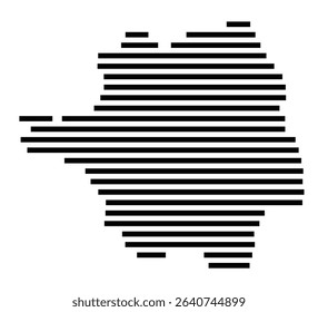 Symbol Map of the city Haar (Bayern, Germany) showing the area of the city with just a few black horizontal lines