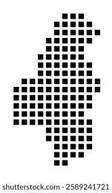 Symbol Map of the City Haarlem (Netherlands) showing the city with a pattern of just a few black squares