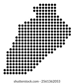 Symbol Map of the City Haarlemmermeer (Netherlands) showing the city with a pattern of just a few black dots