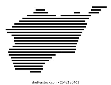 Symbol Map of the city Hadamar (Hessen, Germany) showing the area of the city with just a few black horizontal lines