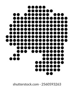 Symbol Map of the City Hagen (Germany) showing the city with a pattern of just a few black dots