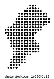 Symbol Map of the city Haiger (Hessen, Germany) showing the city with a pattern of just a few black dots