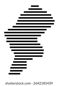 Symbol Map of the city Haiger (Hessen, Germany) showing the area of the city with just a few black horizontal lines