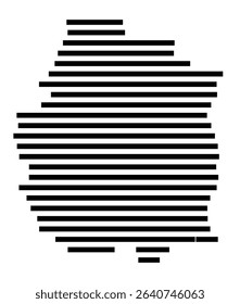 Symbol Map of the city Haigerloch (Baden-Württemberg, Germany) showing the area of the city with just a few black horizontal lines