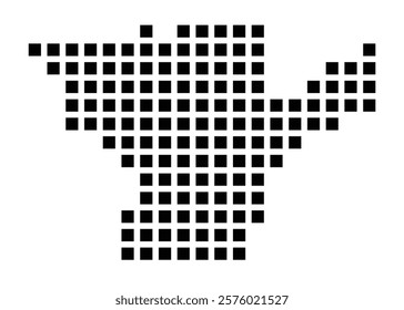 Symbol Map of the City Halberstadt (Germany) showing the city with a pattern of just a few black squares