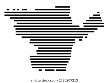 Symbol Map of the City Halberstadt (Germany) showing the city with just a few black horizontal lines