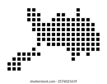 Symbol Map of the City Schwäbisch Hall (Germany) showing the city with a pattern of just a few black squares