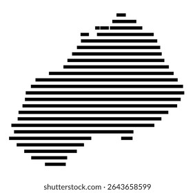 Symbol Map of the city Halle (Westf.) (Nordrhein-Westfalen, Germany) showing the area of the city with just a few black horizontal lines