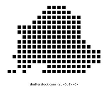 Symbol Map of the City Haltern am See (Germany) showing the city with a pattern of just a few black squares