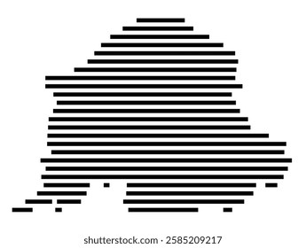 Symbol Map of the City Haltern am See (Germany) showing the city with just a few black horizontal lines