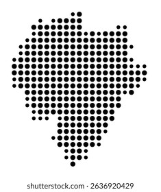 Symbol Map of the city Halver (Nordrhein-Westfalen, Germany) showing the city with a pattern of just a few black dots