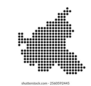 Symbol Map of the City Hamburg (Germany) showing the city with a pattern of just a few black dots