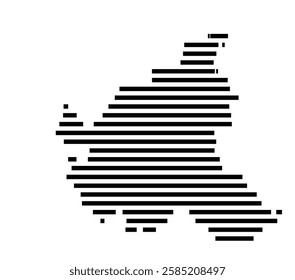 Symbol Map of the City Hamburg (Germany) showing the city with just a few black horizontal lines