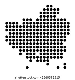 Symbol Map of the City Hameln (Germany) showing the city with a pattern of just a few black dots