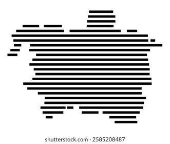 Symbol Map of the City Hannover (Germany) showing the city with just a few black horizontal lines