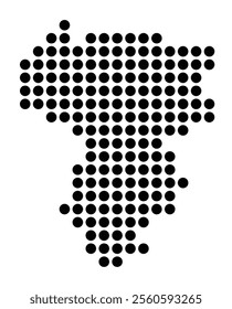 Symbol Map of the City Hattingen (Germany) showing the city with a pattern of just a few black dots