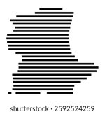 Symbol Map of the City Havirov (Czechia) showing the city with a few black horizontal lines