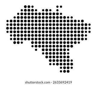 Symbol Map of the city Hechingen (Baden-Württemberg, Germany) showing the city with a pattern of just a few black dots