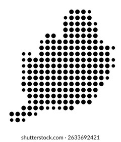 Symbol Map of the city Heddesheim (Baden-Württemberg, Germany) showing the city with a pattern of just a few black dots