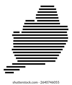 Symbol Map of the city Heddesheim (Baden-Württemberg, Germany) showing the area of the city with just a few black horizontal lines