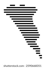 Symbol Map of the City Heerlen (Netherlands) showing the city with a few black horizontal lines