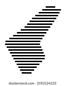 Symbol Map of the City Helligands (Denmark) showing the city with a few black horizontal lines