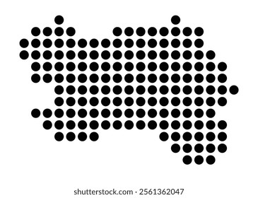 Symbol Map of the City Helmond (Netherlands) showing the city with a pattern of just a few black dots