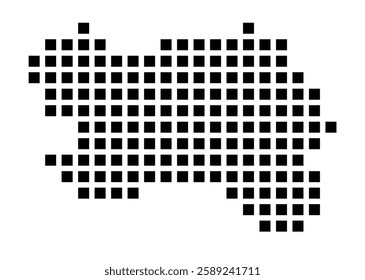 Symbol Map of the City Helmond (Netherlands) showing the city with a pattern of just a few black squares