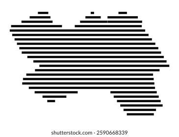 Symbol Map of the City Helmond (Netherlands) showing the city with a few black horizontal lines