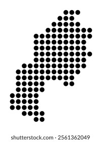 Symbol Map of the City Hengelo (Netherlands) showing the city with a pattern of just a few black dots