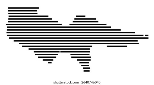 Symbol Map of the city Herbolzheim (Baden-Württemberg, Germany) showing the area of the city with just a few black horizontal lines