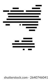Symbol Map of the city Herbrechtingen (Baden-Württemberg, Germany) showing the area of the city with just a few black horizontal lines
