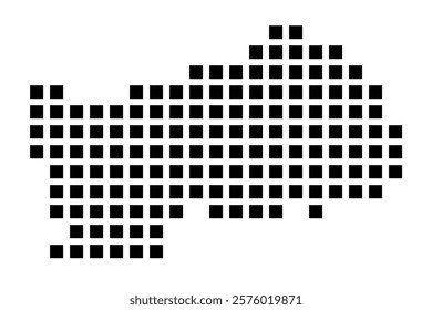 Symbol Map of the City Herne (Germany) showing the city with a pattern of just a few black squares