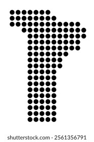 Symbol Map of the City Herning (Denmark) showing the city with a pattern of just a few black dots