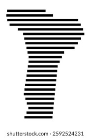 Symbol Map of the City Herning (Denmark) showing the city with a few black horizontal lines