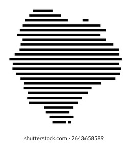 Symbol Map of the city Herzebrock-Clarholz (Nordrhein-Westfalen, Germany) showing the area of the city with just a few black horizontal lines