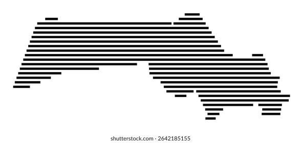 Symbol Map of the city Münster (Hessen) (Hessen, Germany) showing the area of the city with just a few black horizontal lines