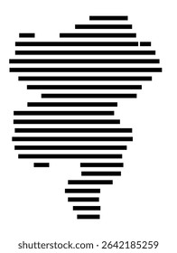 Symbol Map of the city Hünstetten (Hessen, Germany) showing the area of the city with just a few black horizontal lines