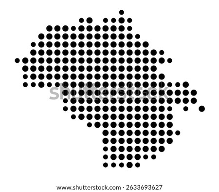 Symbol Map of the city Groß-Umstadt (Hessen, Germany) showing the city with a pattern of just a few black dots