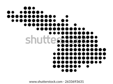 Symbol Map of the city Groß-Zimmern (Hessen, Germany) showing the city with a pattern of just a few black dots