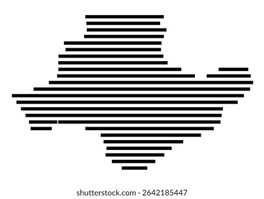 Symbol Map of the city Heusenstamm (Hessen, Germany) showing the area of the city with just a few black horizontal lines