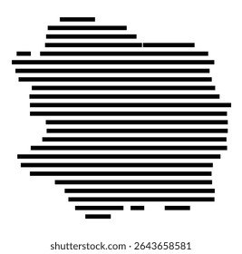 Symbol Map of the city Hiddenhausen (Nordrhein-Westfalen, Germany) showing the area of the city with just a few black horizontal lines