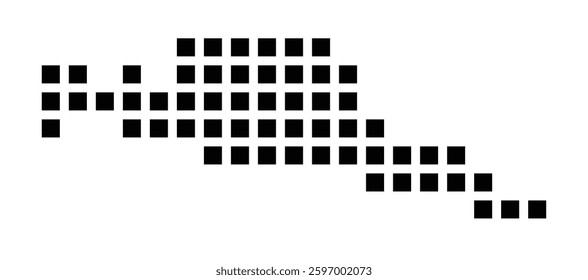 Symbol Map of the City Highland (California) showing the city with a pattern of just a few black squares