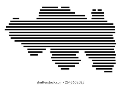 Symbol Map of the city Hilchenbach (Nordrhein-Westfalen, Germany) showing the area of the city with just a few black horizontal lines