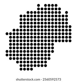 Symbol Map of the City Hilden (Germany) showing the city with a pattern of just a few black dots