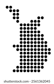 Symbol Map of the City Hilversum (Netherlands) showing the city with a pattern of just a few black dots