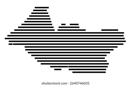 Symbol Map of the city Hockenheim (Baden-Württemberg, Germany) showing the area of the city with just a few black horizontal lines