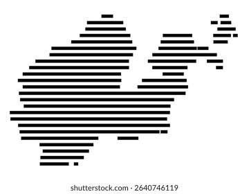 Symbol Map of the city Hofgeismar (Hessen, Germany) showing the area of the city with just a few black horizontal lines
